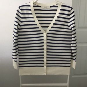 Striped V-Neck Cardigan